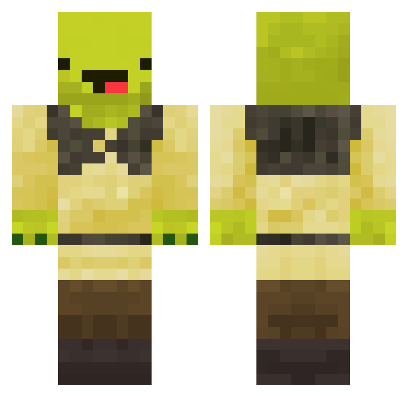 Lchii02 Minecraft skin, front and back view