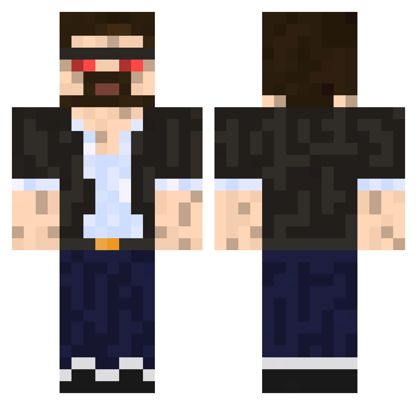 Radiant_MG Minecraft skin, front and back view