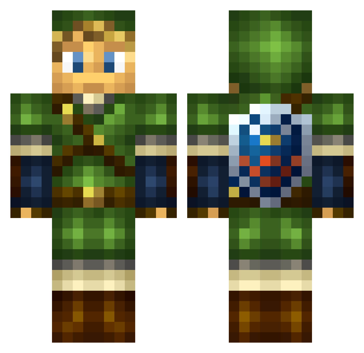 Englacial Minecraft skin, front and back view