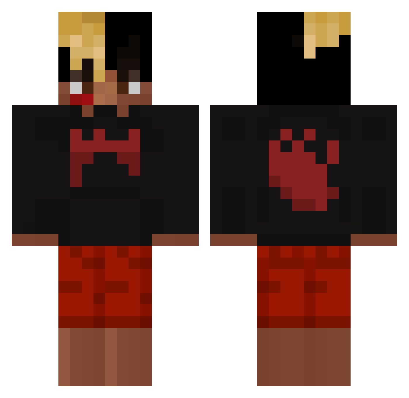 Disarticulate Minecraft skin, front and back view