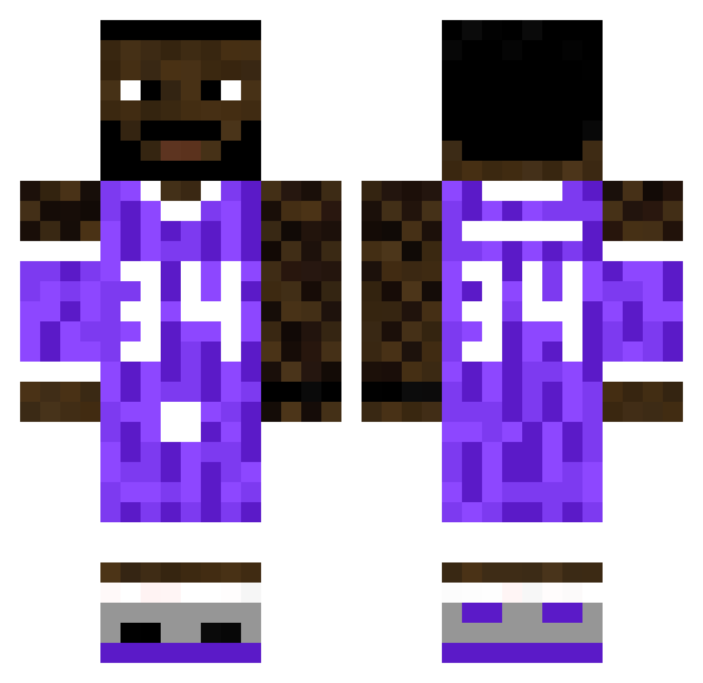 TortueGold Minecraft skin, front and back view