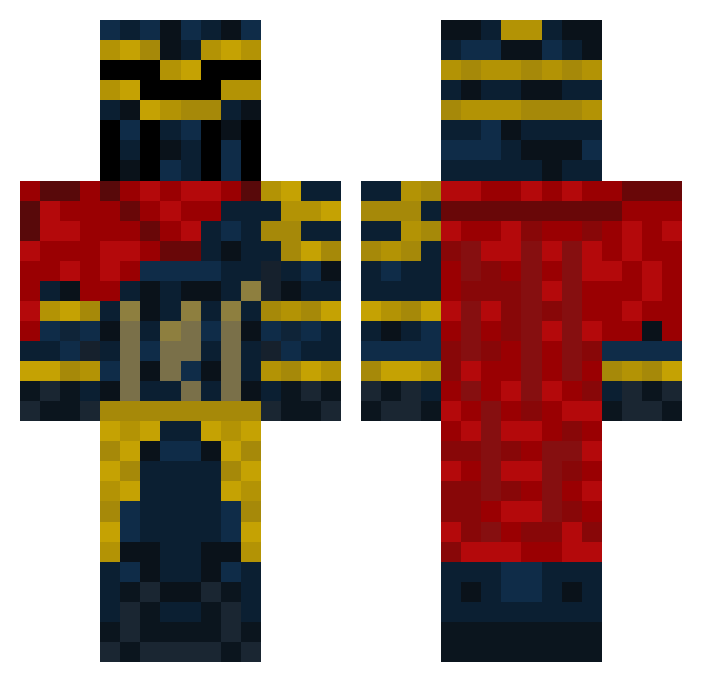 RazzinCC Minecraft skin, front and back view