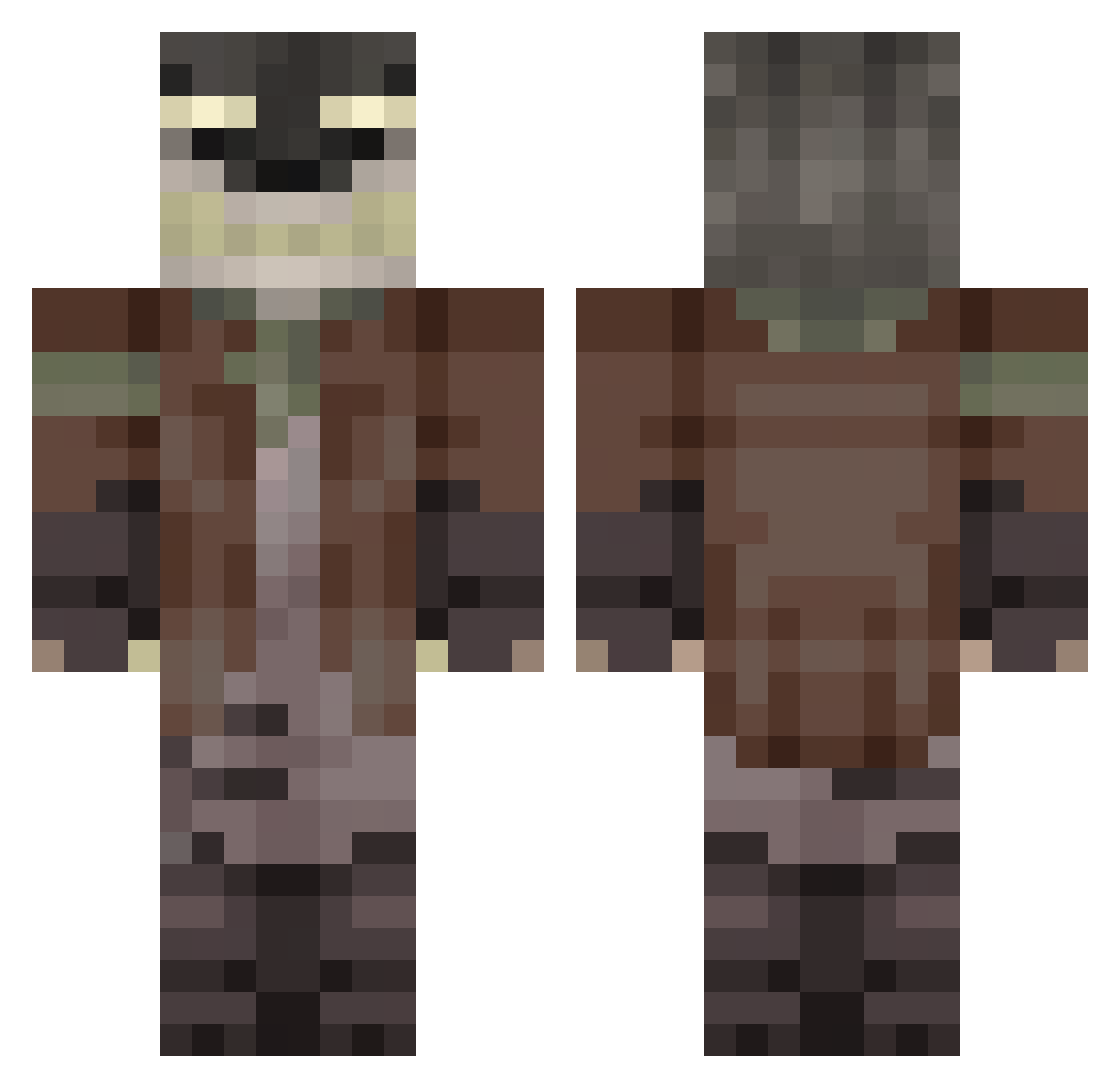 J0kerrr Minecraft skin, front and back view