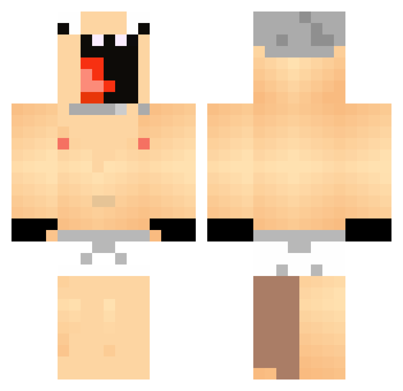 CHAINSAWZ Minecraft skin, front and back view