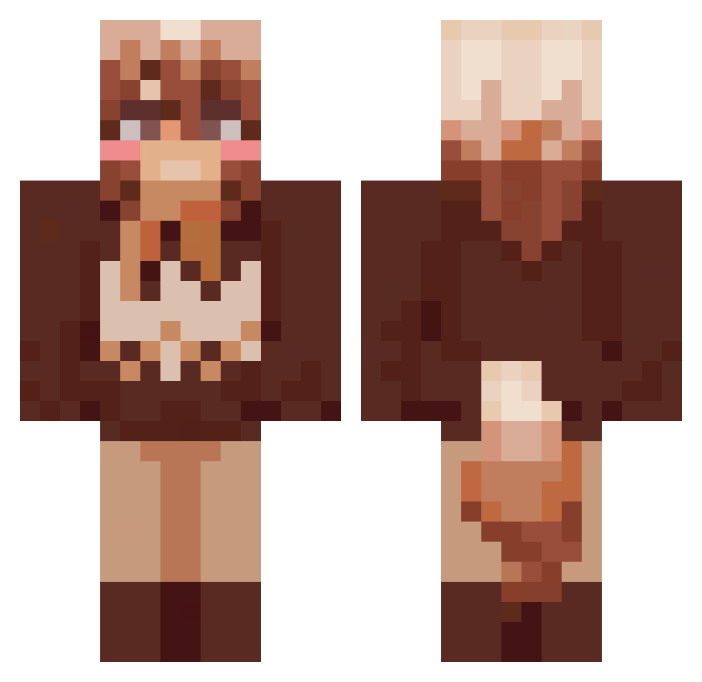 BubbleRisen Minecraft skin, front and back view