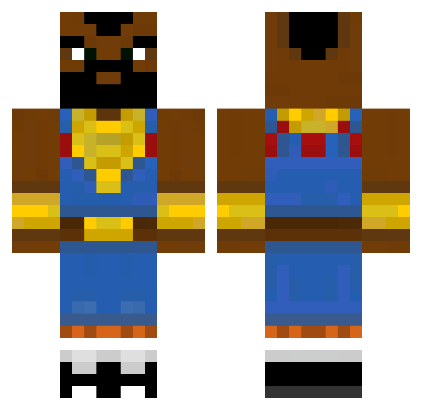 Surfeit Minecraft skin, front and back view