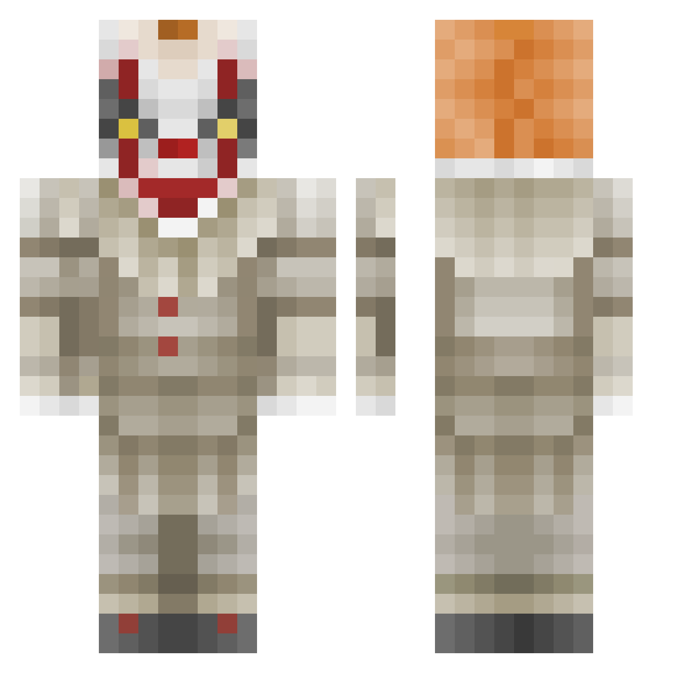 Headshade Minecraft skin, front and back view