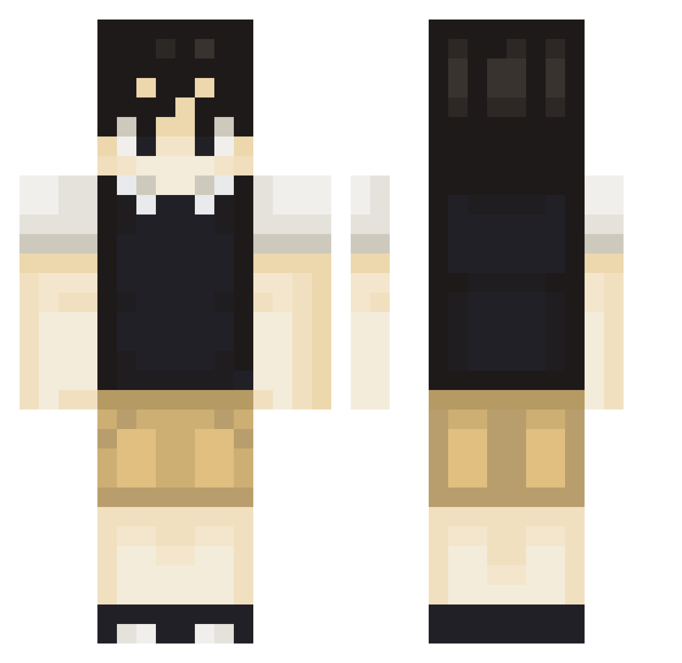 beastboet Minecraft skin, front and back view