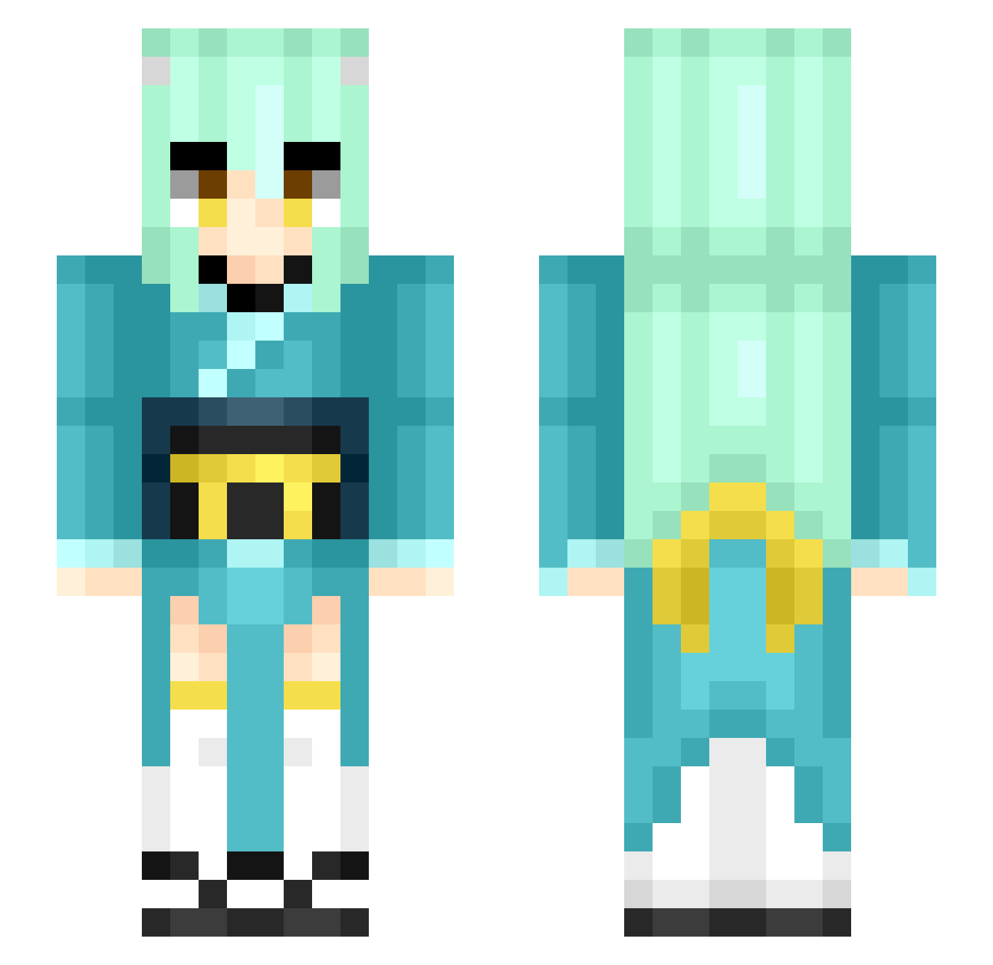 number1woofer Minecraft skin, front and back view