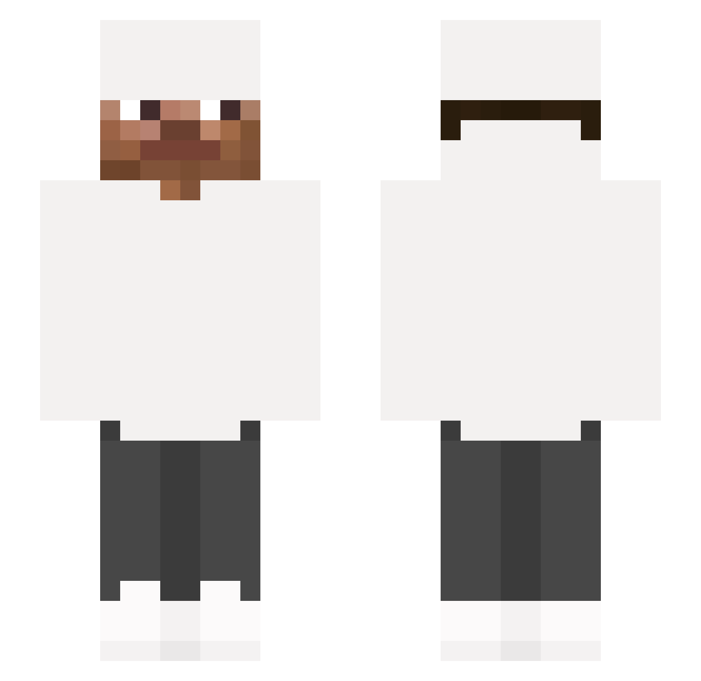 Radicular Minecraft skin, front and back view