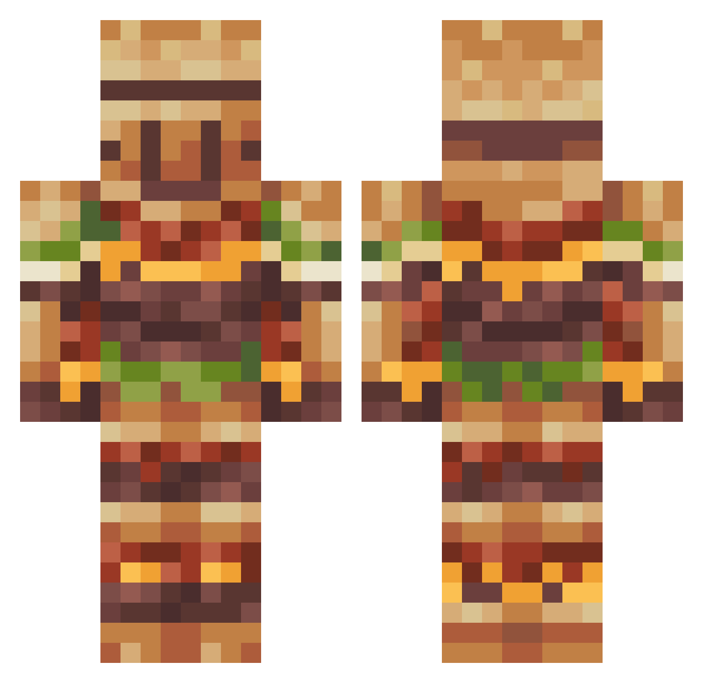 lBigTastyl Minecraft skin, front and back view