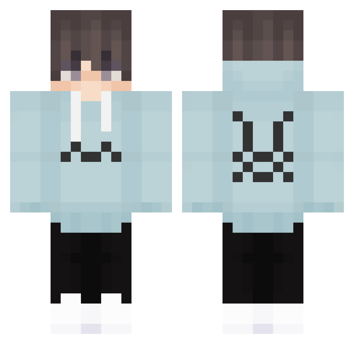 TenshiVex Minecraft skin, front and back view