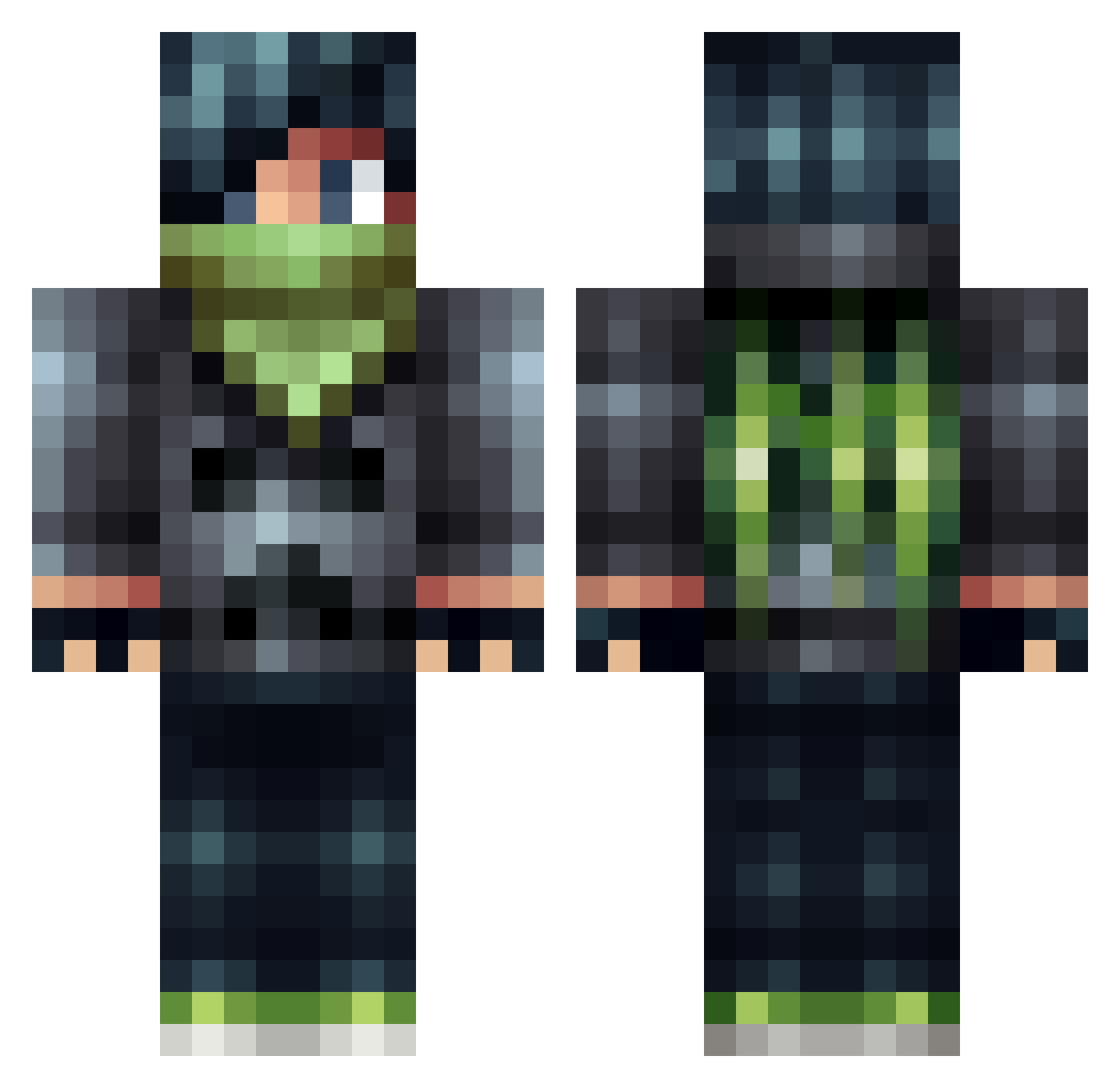 shence Minecraft skin, front and back view