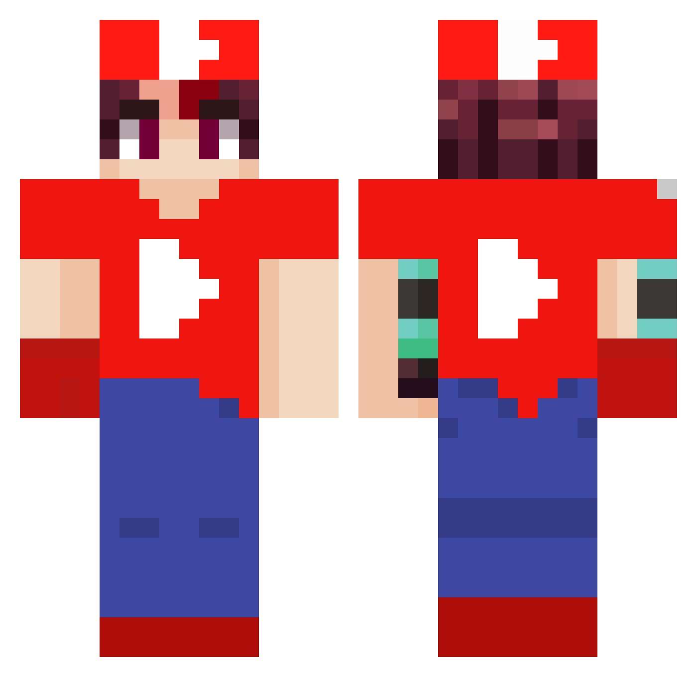 HerenAlpha Minecraft skin, front and back view