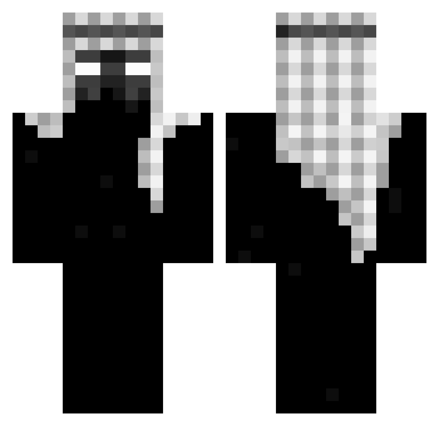 Nawro_BBA Minecraft skin, front and back view