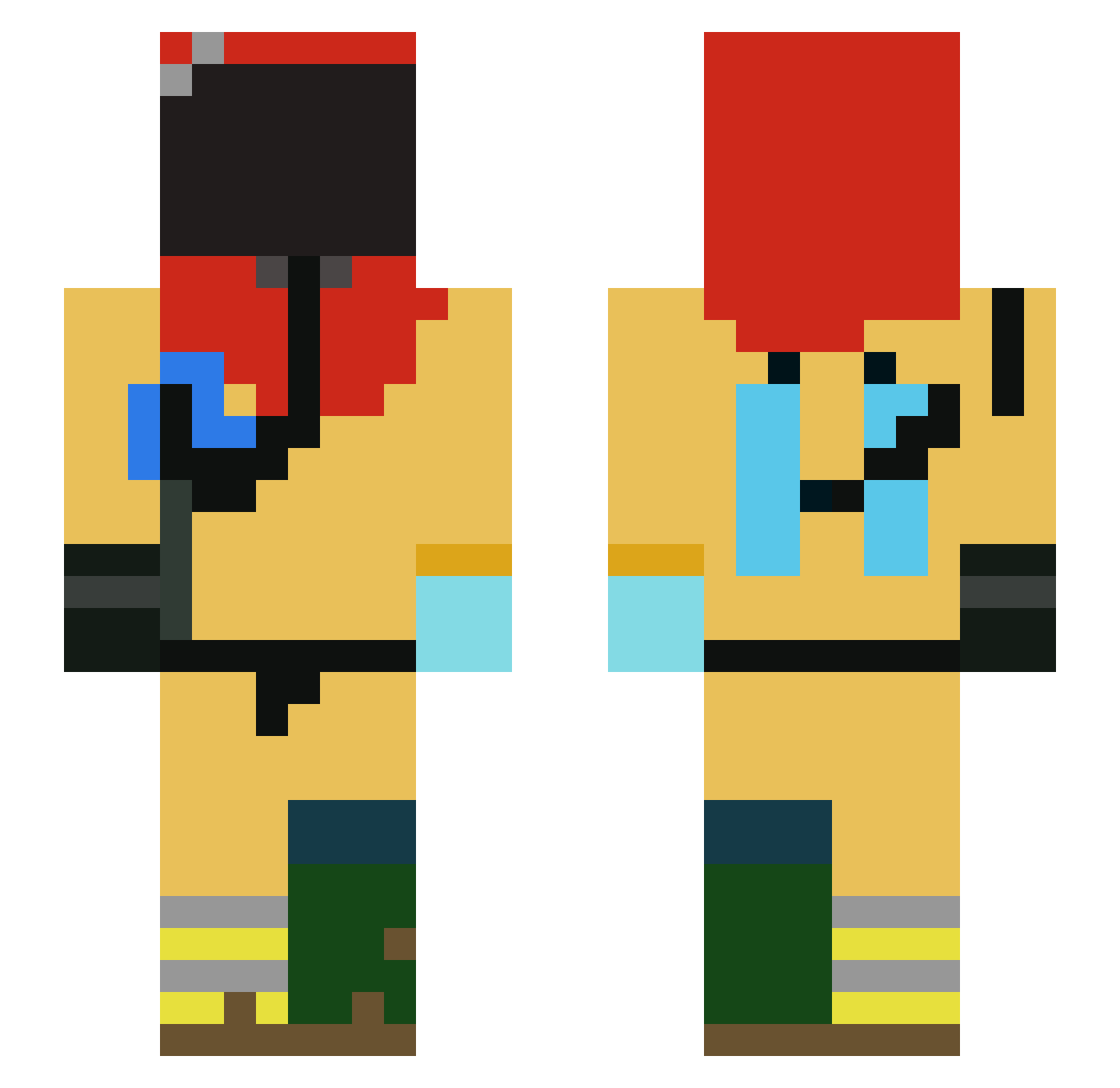 k1pp Minecraft skin, front and back view