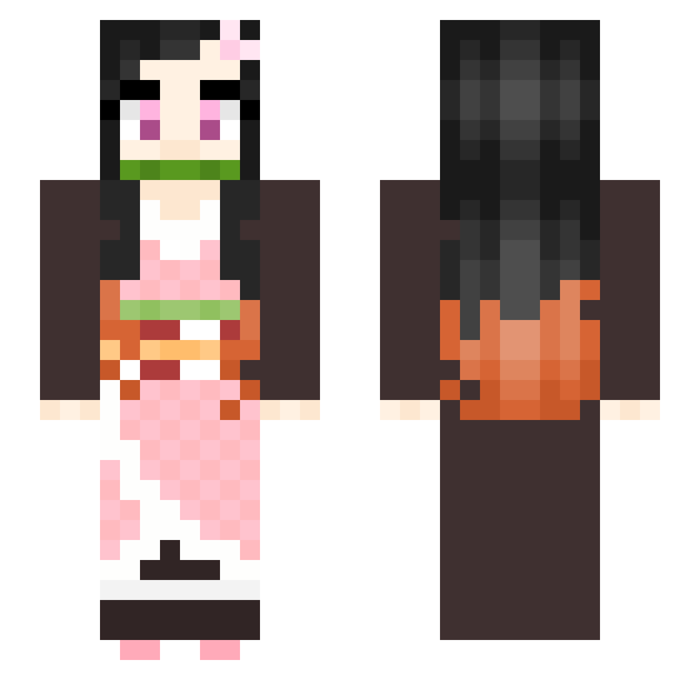 PopTartTerrorist Minecraft skin, front and back view