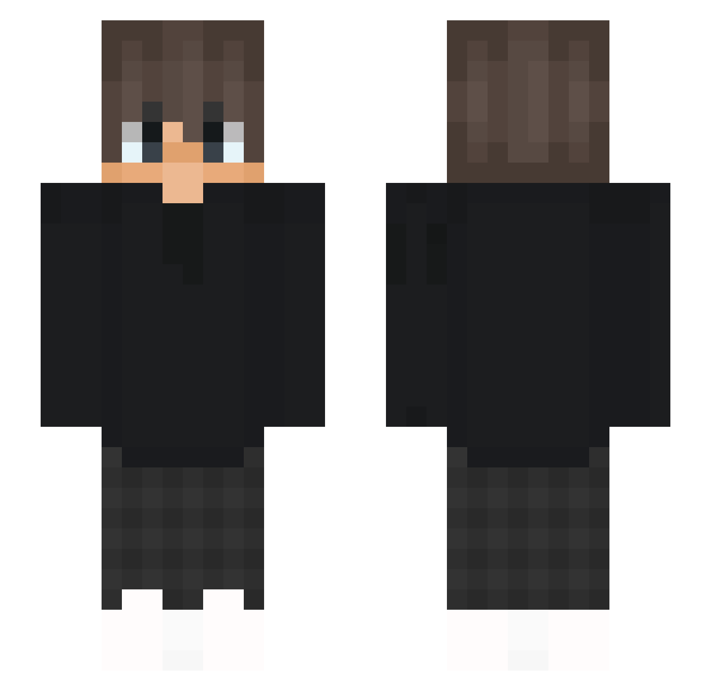 exNikotin Minecraft skin, front and back view