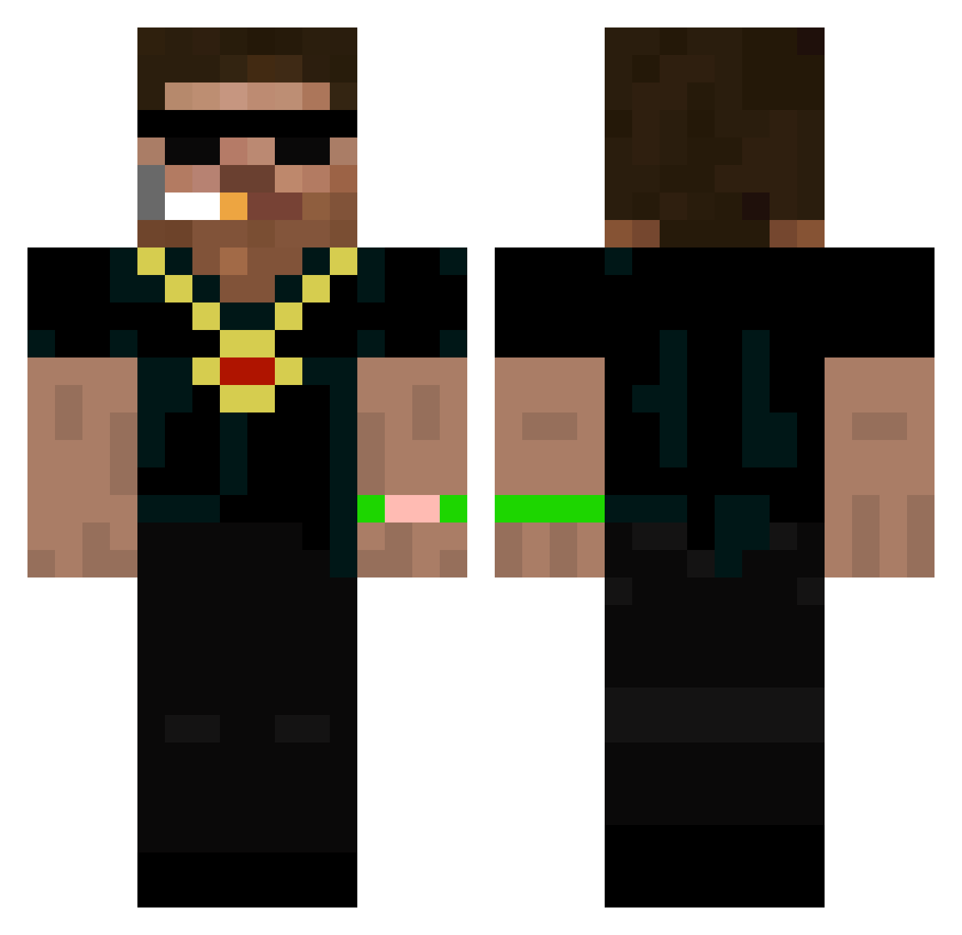 Igulana Minecraft skin, front and back view