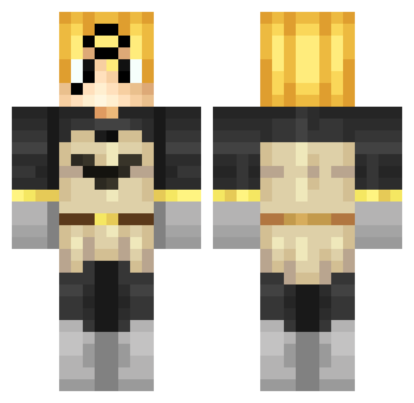 VOIDGRIMES Minecraft skin, front and back view