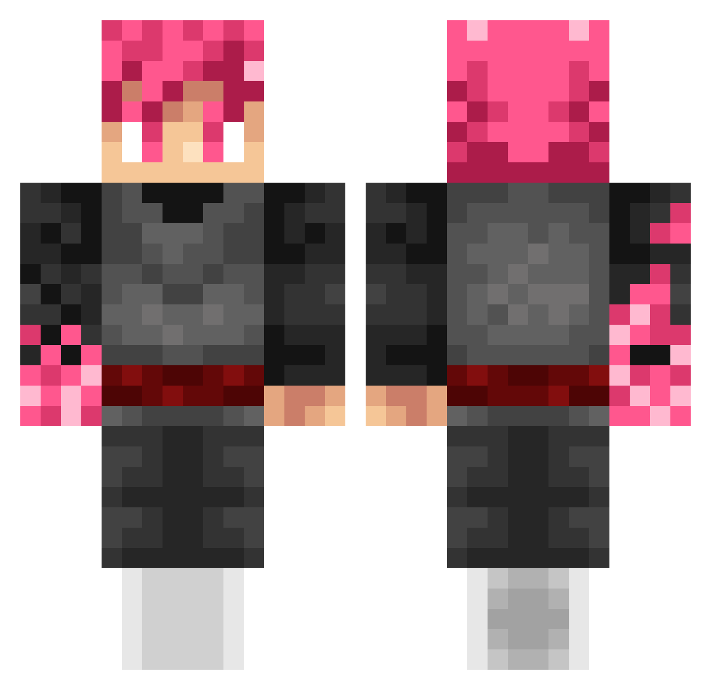 Lostfates789 Minecraft skin, front and back view