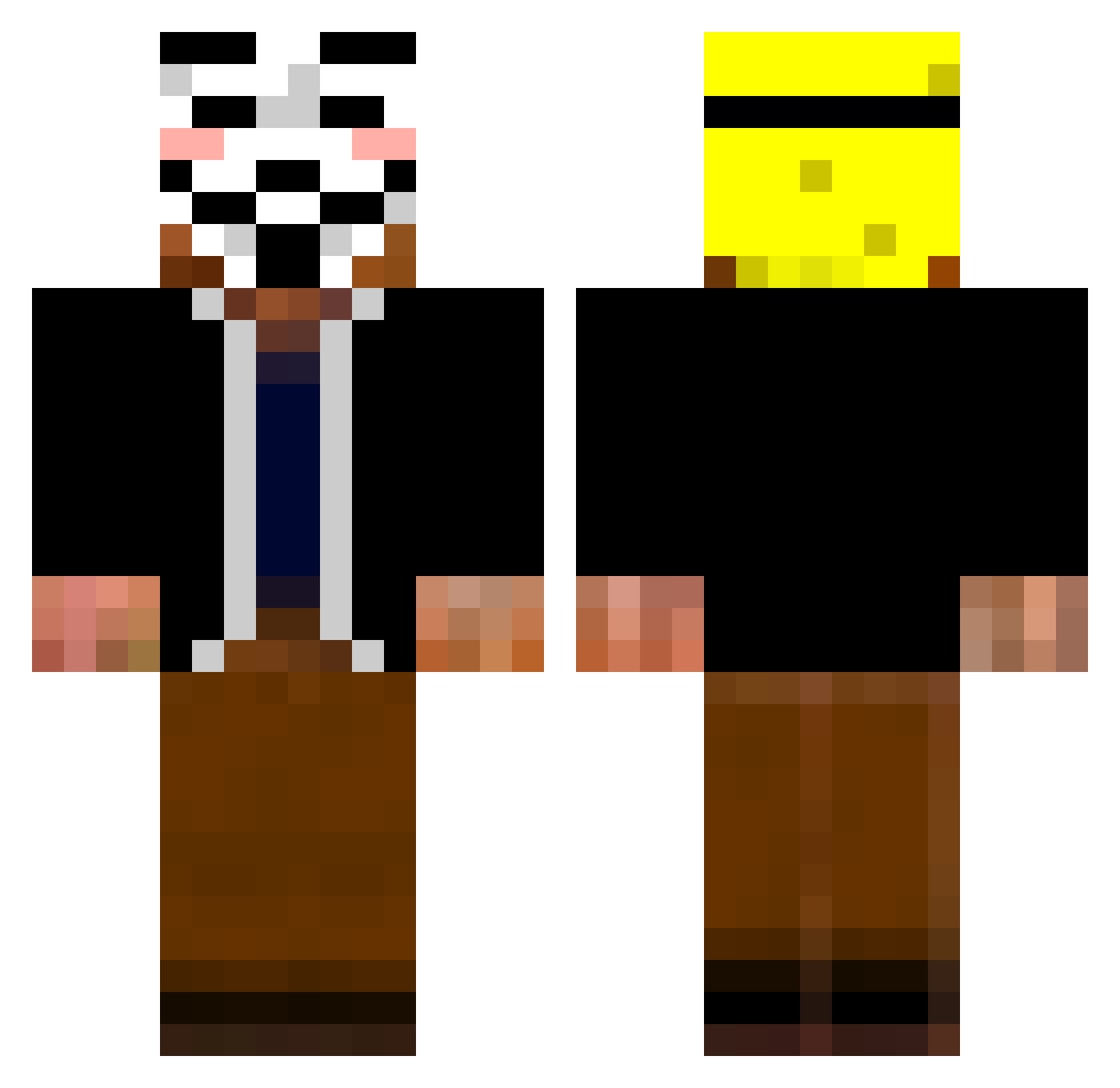 Bimbo Minecraft skin, front and back view