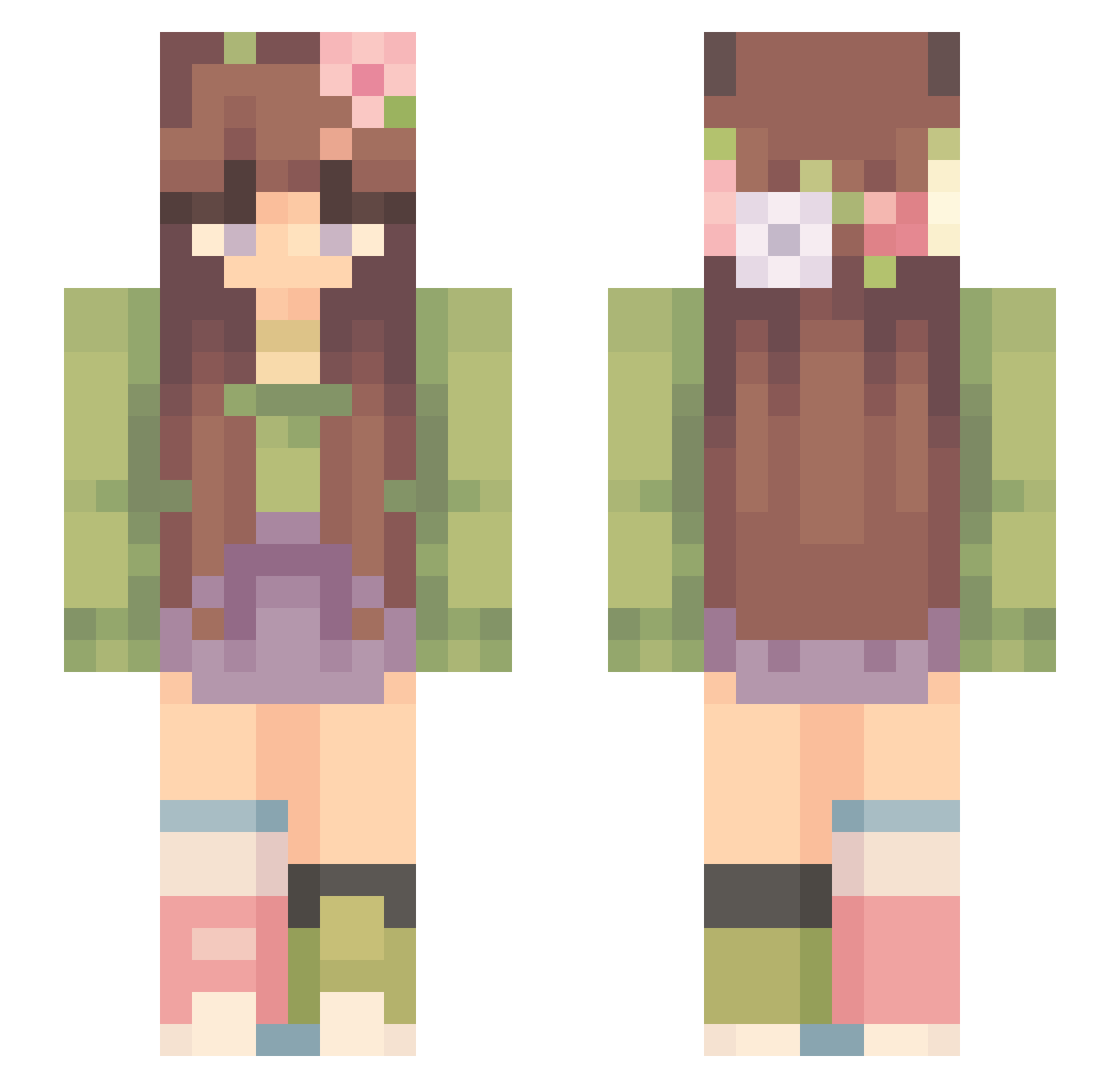 coushathor88 Minecraft skin, front and back view