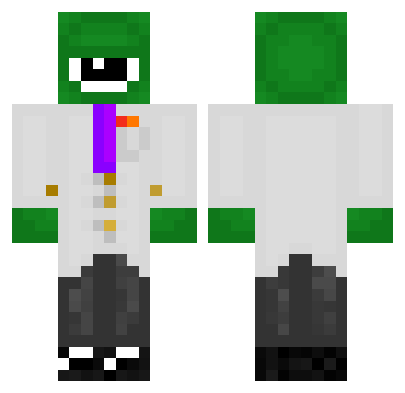 FilteredCrack Minecraft skin, front and back view