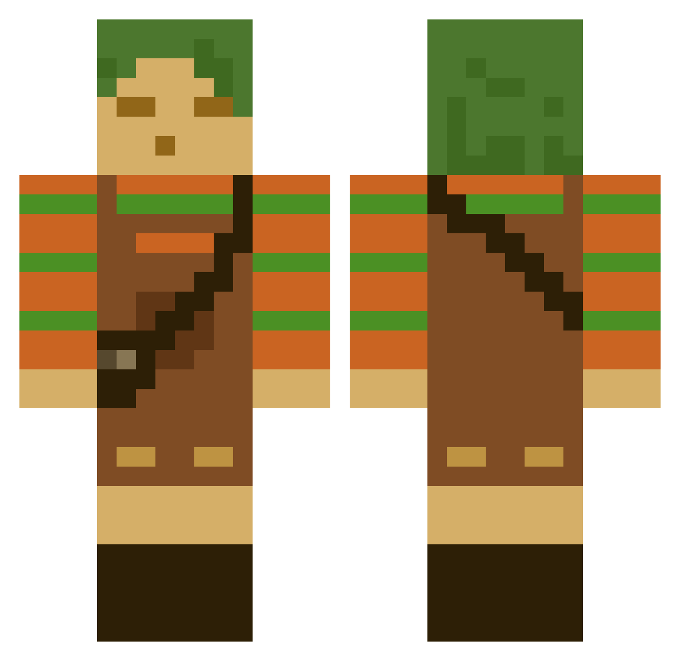 Kirbie Minecraft skin, front and back view