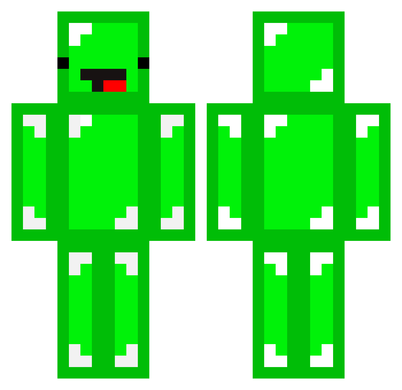 GreenSnake3 Minecraft skin, front and back view