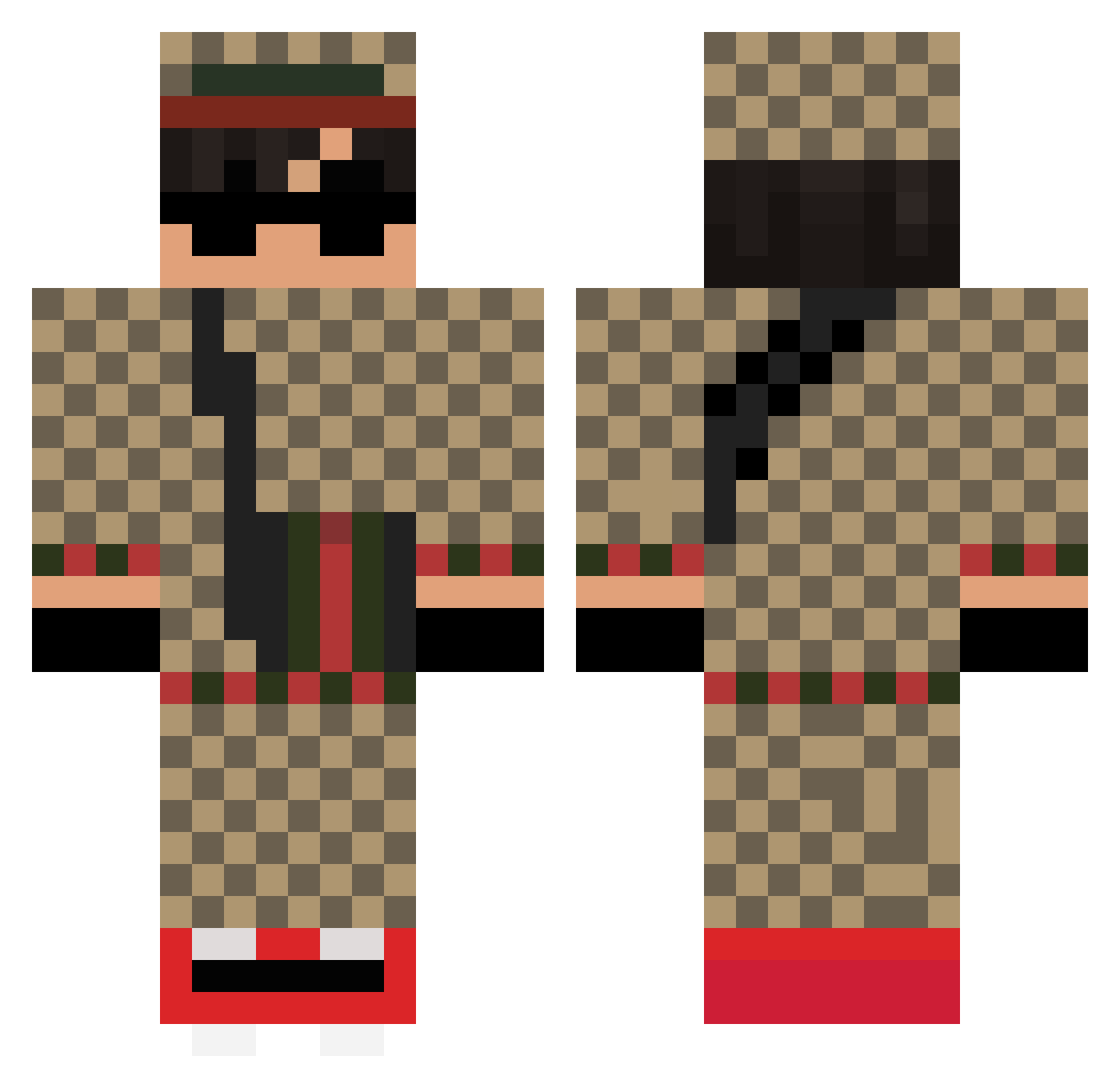 xXxYEEZYxXx Minecraft skin, front and back view