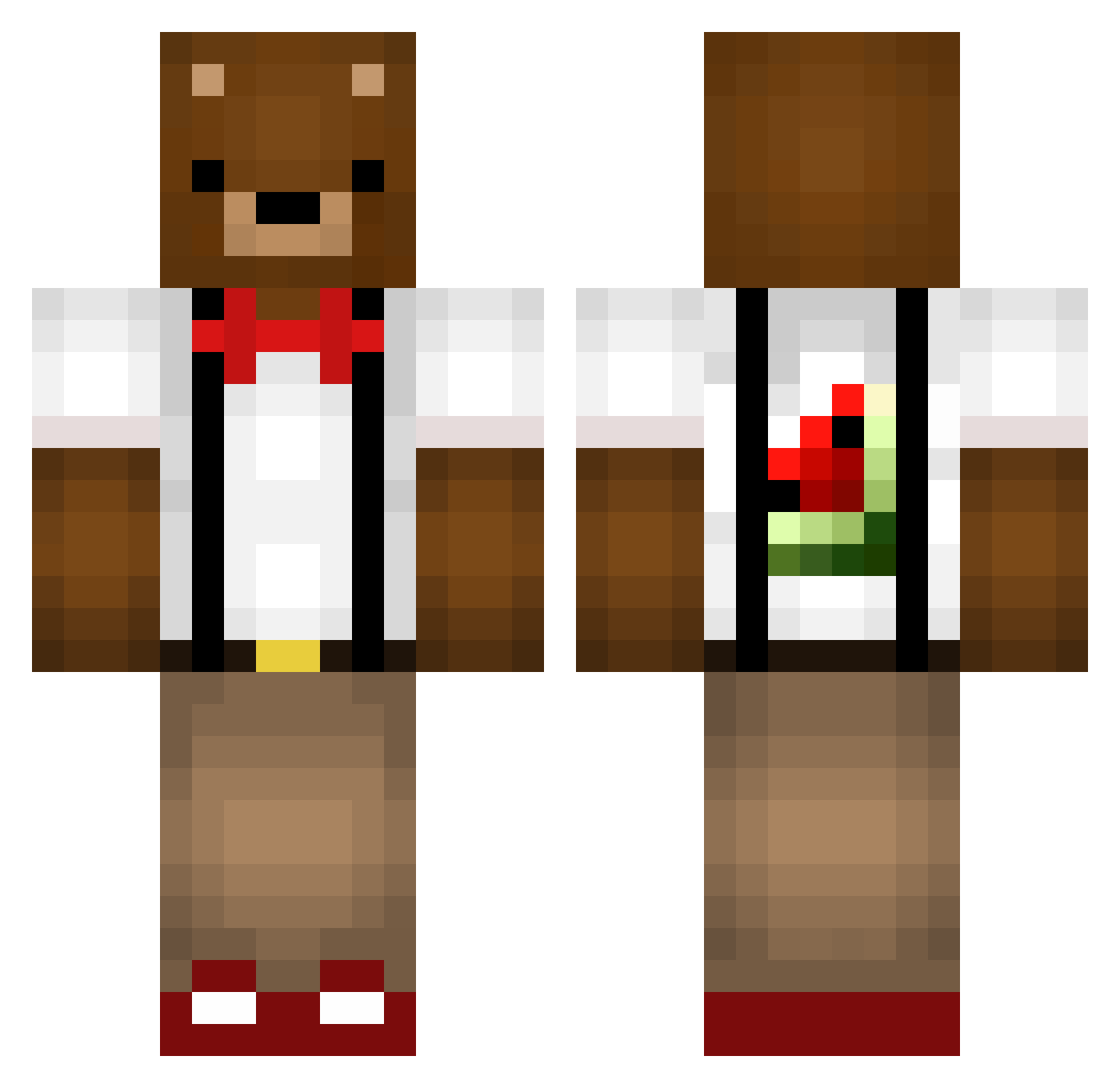 KiroHD Minecraft skin, front and back view