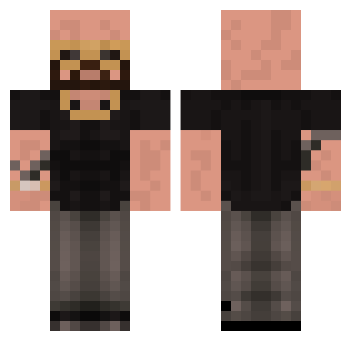 andrewtatemoney Minecraft skin, front and back view