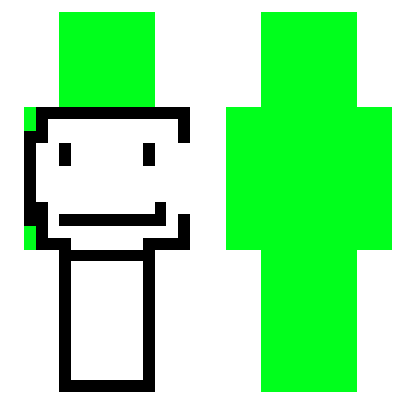 Mxttbeast Minecraft skin, front and back view