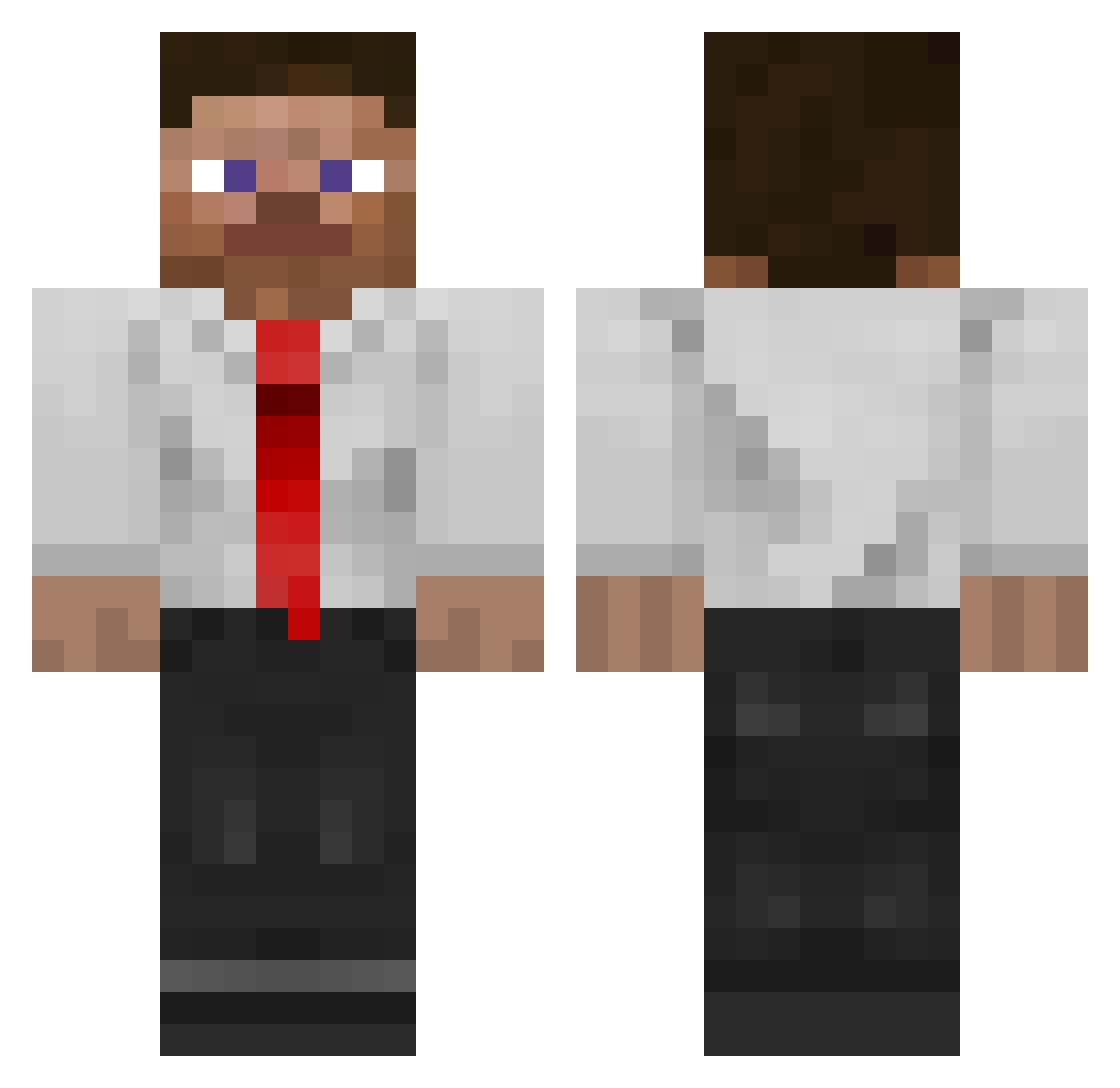 Dardonium Minecraft skin, front and back view
