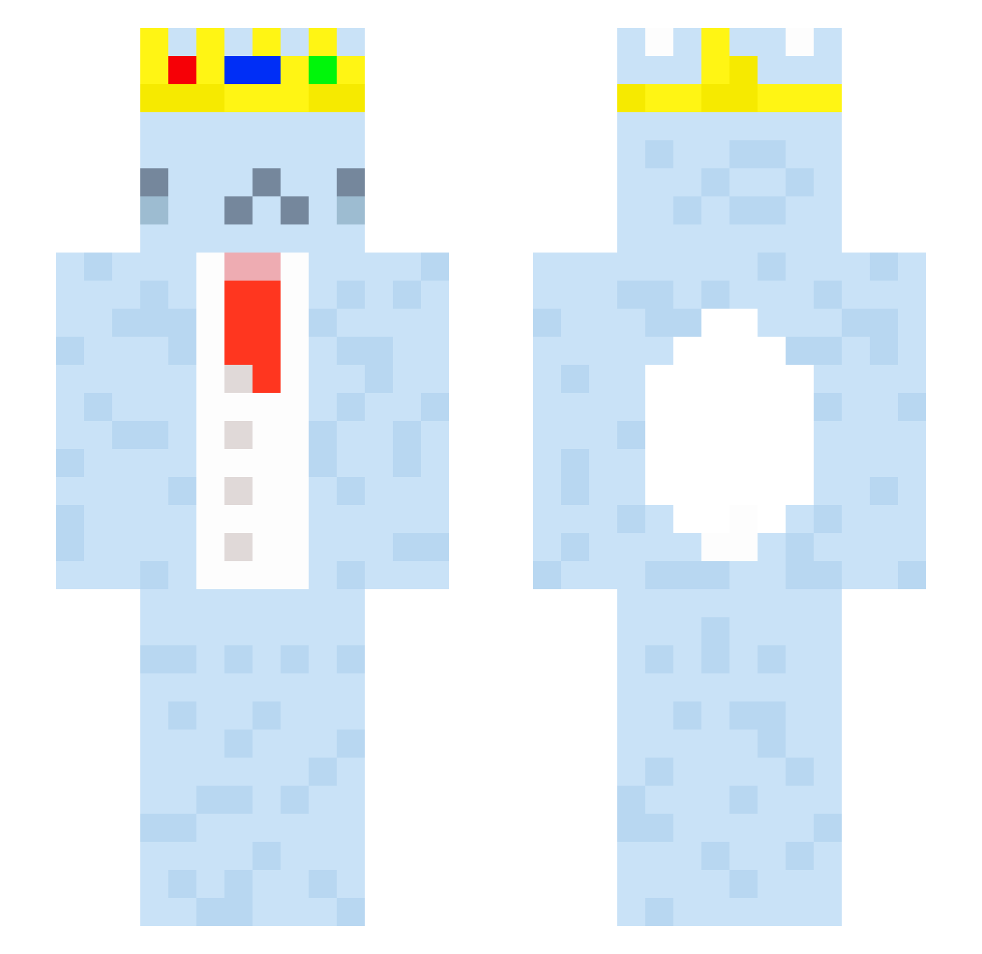 T60R_Bats Minecraft skin, front and back view