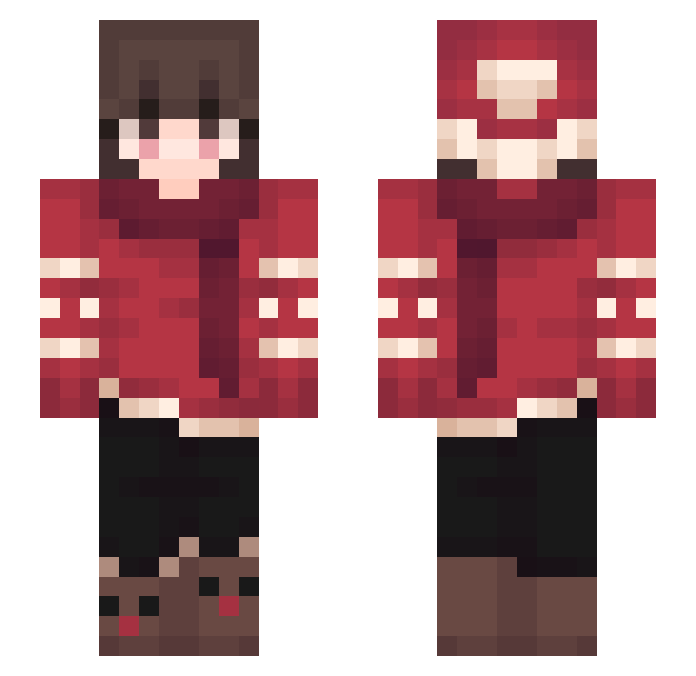 Darkey307 Minecraft skin, front and back view