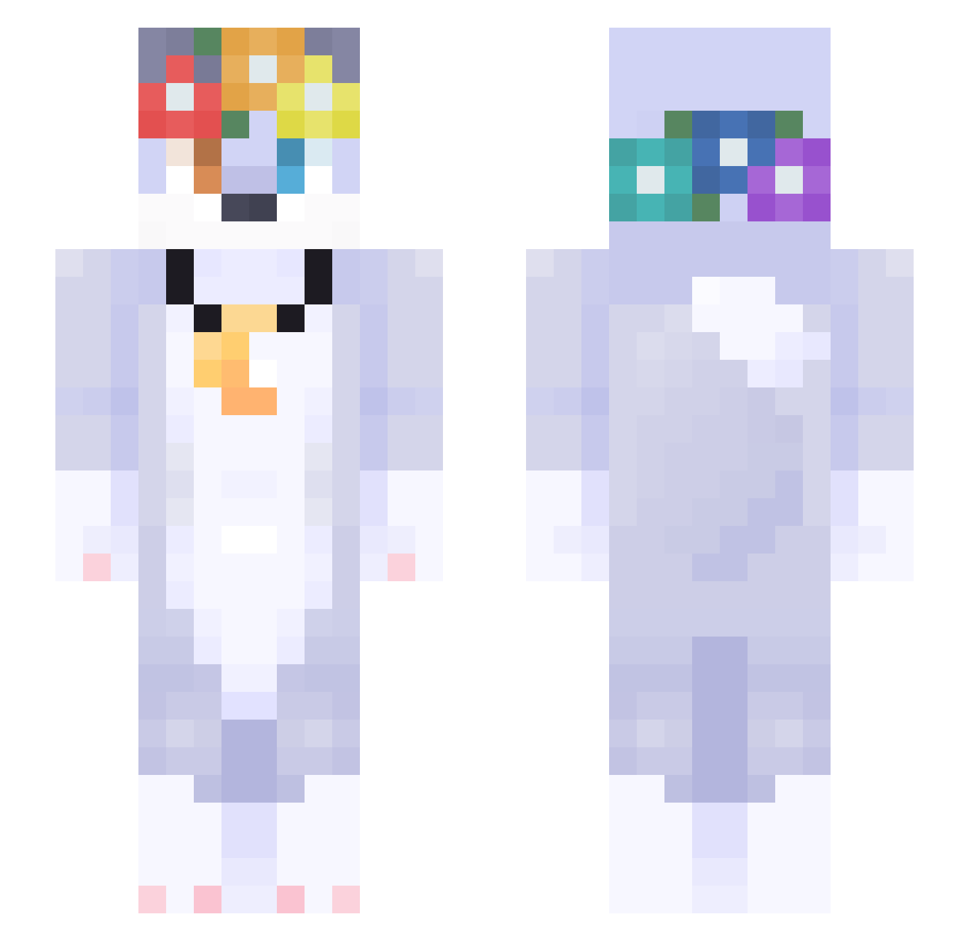 Wa_ter Minecraft skin, front and back view