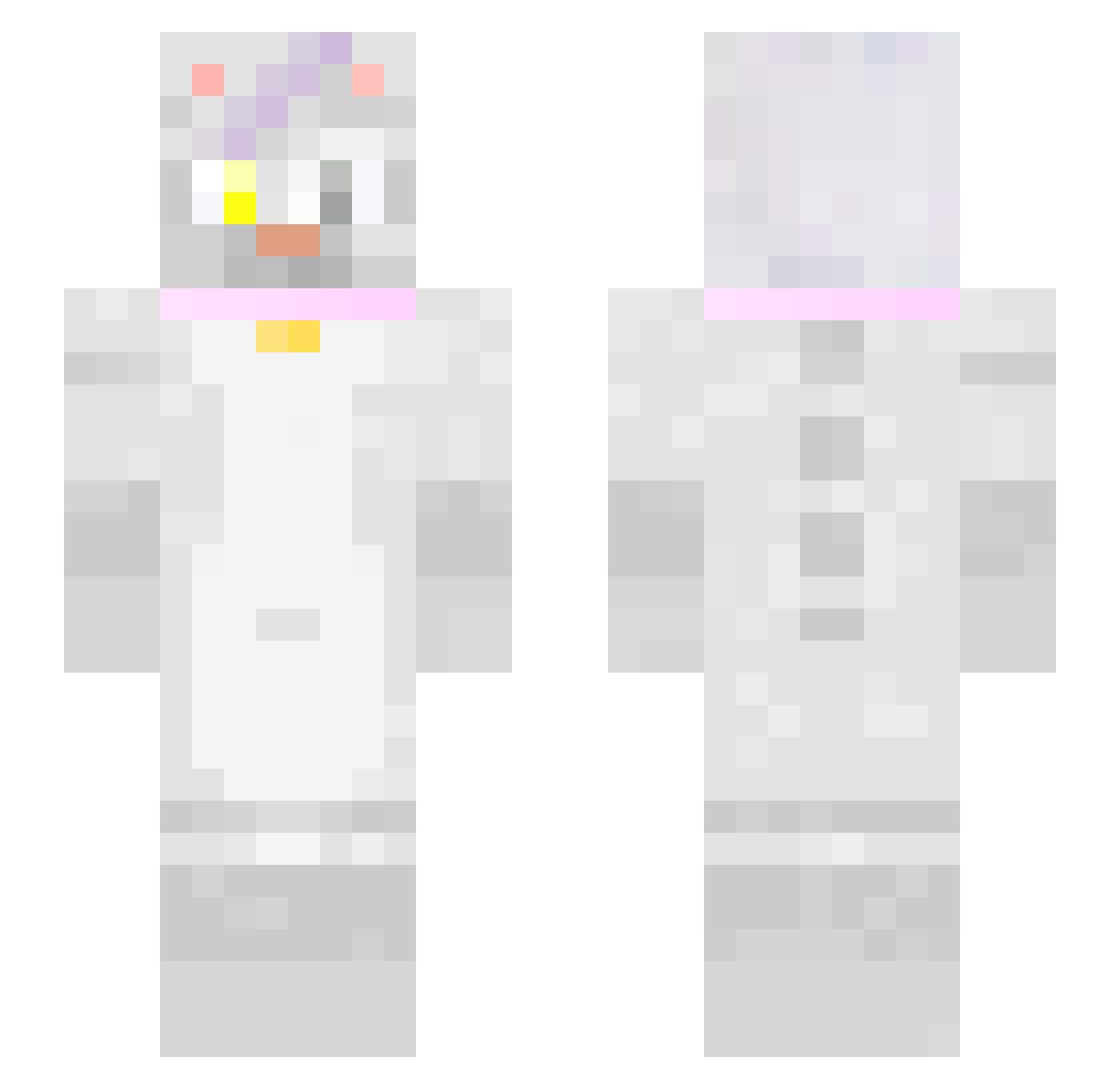 TheCatGod Minecraft skin, front and back view