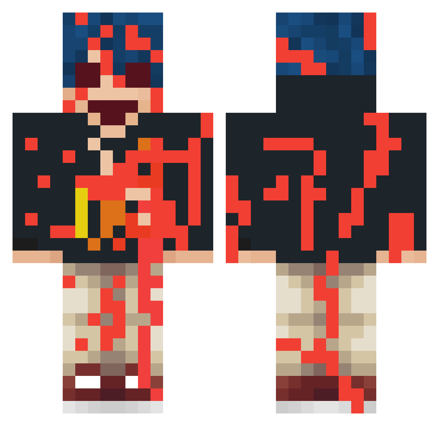 Imnell590btw Minecraft skin, front and back view
