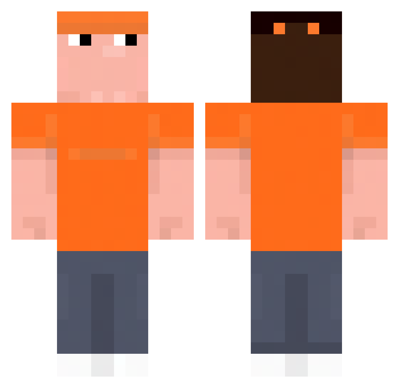 Llammaa Minecraft skin, front and back view