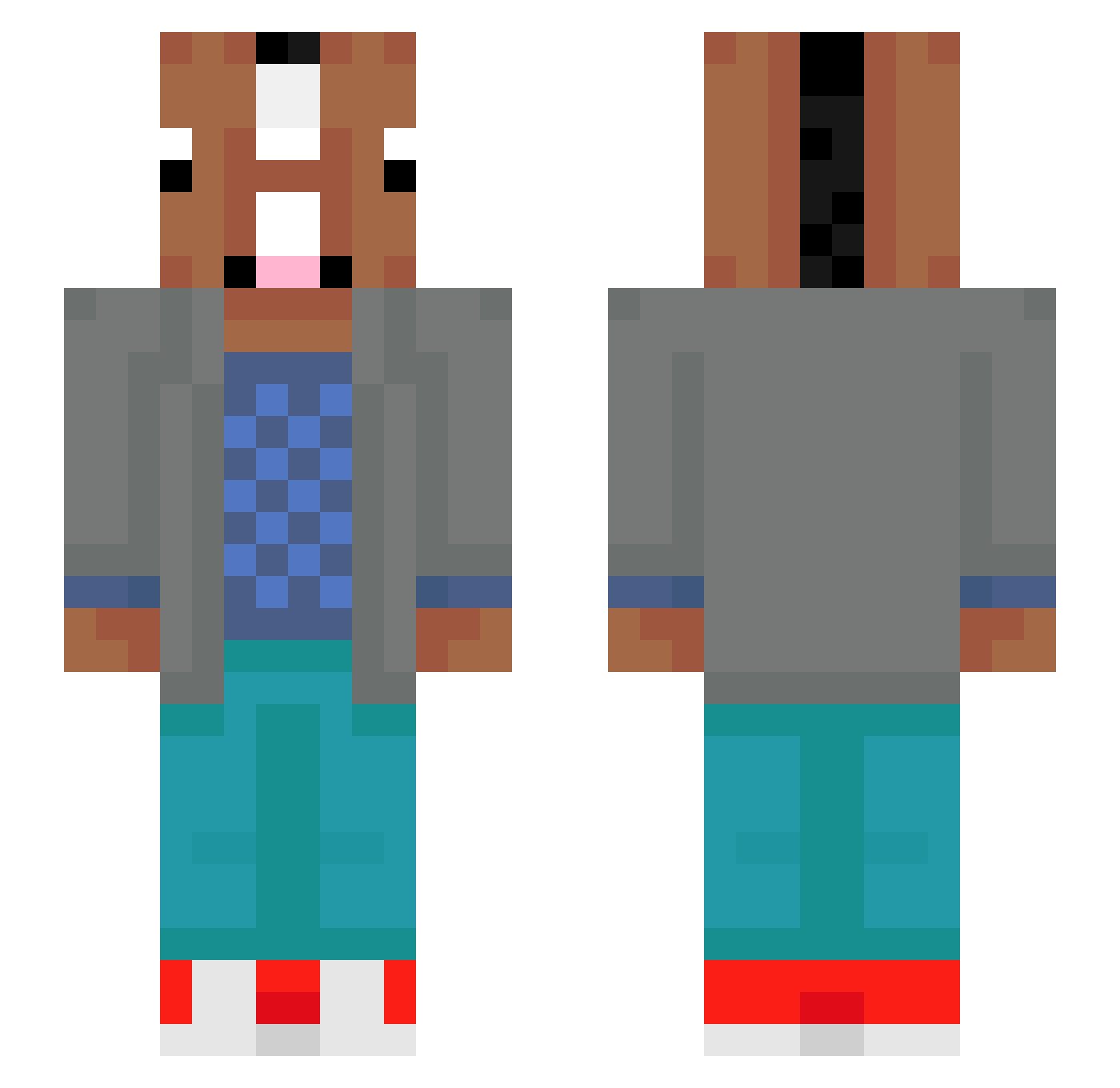 Secretariat Minecraft skin, front and back view