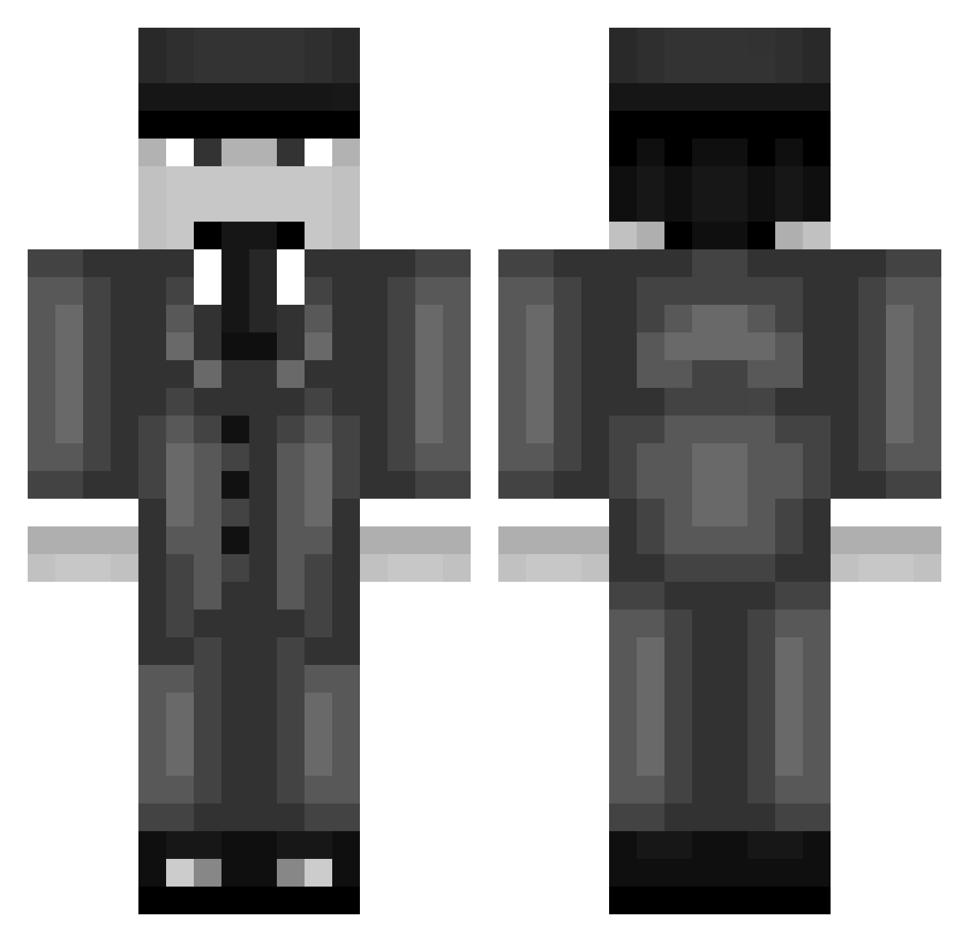 Adz10 Minecraft skin, front and back view