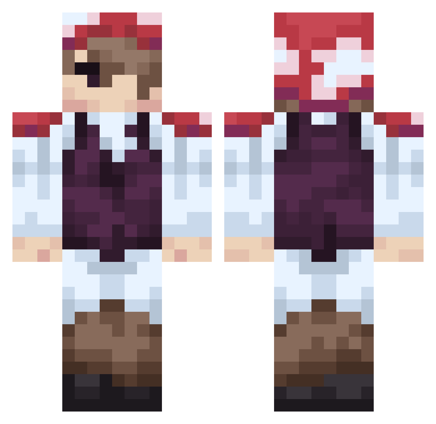 cakecrusaderr Minecraft skin, front and back view