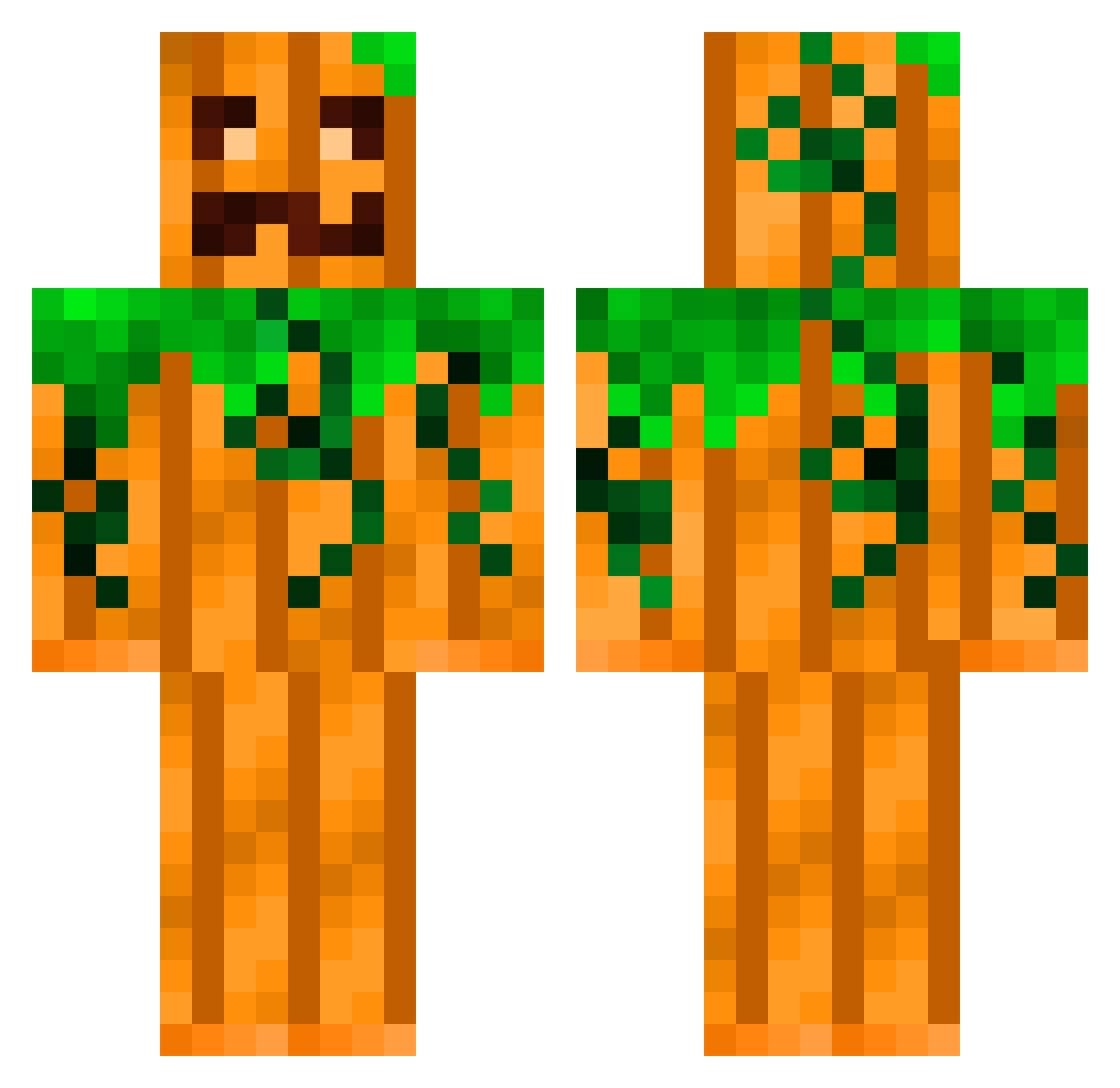 Torico Minecraft skin, front and back view