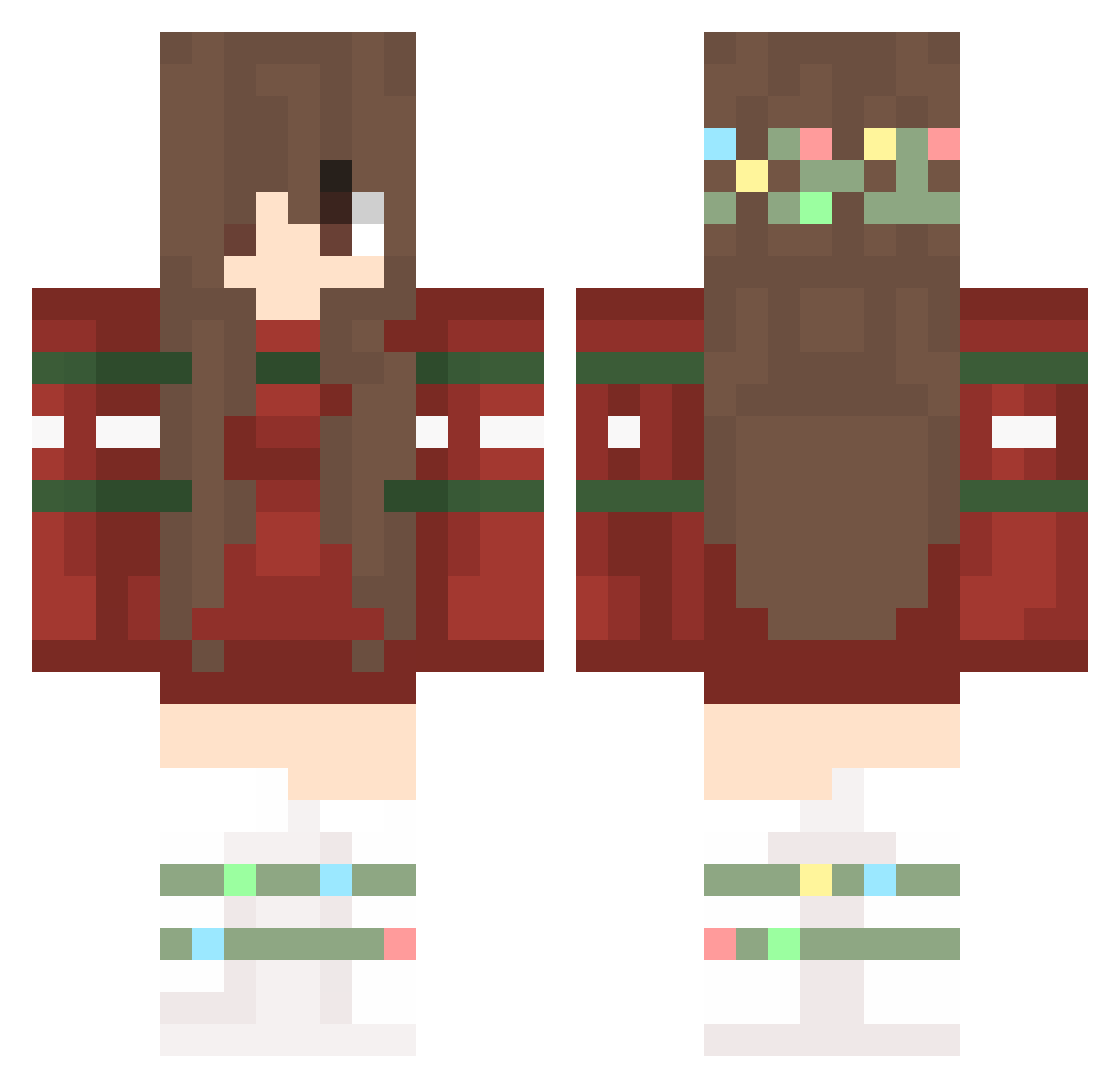 cahhz Minecraft skin, front and back view
