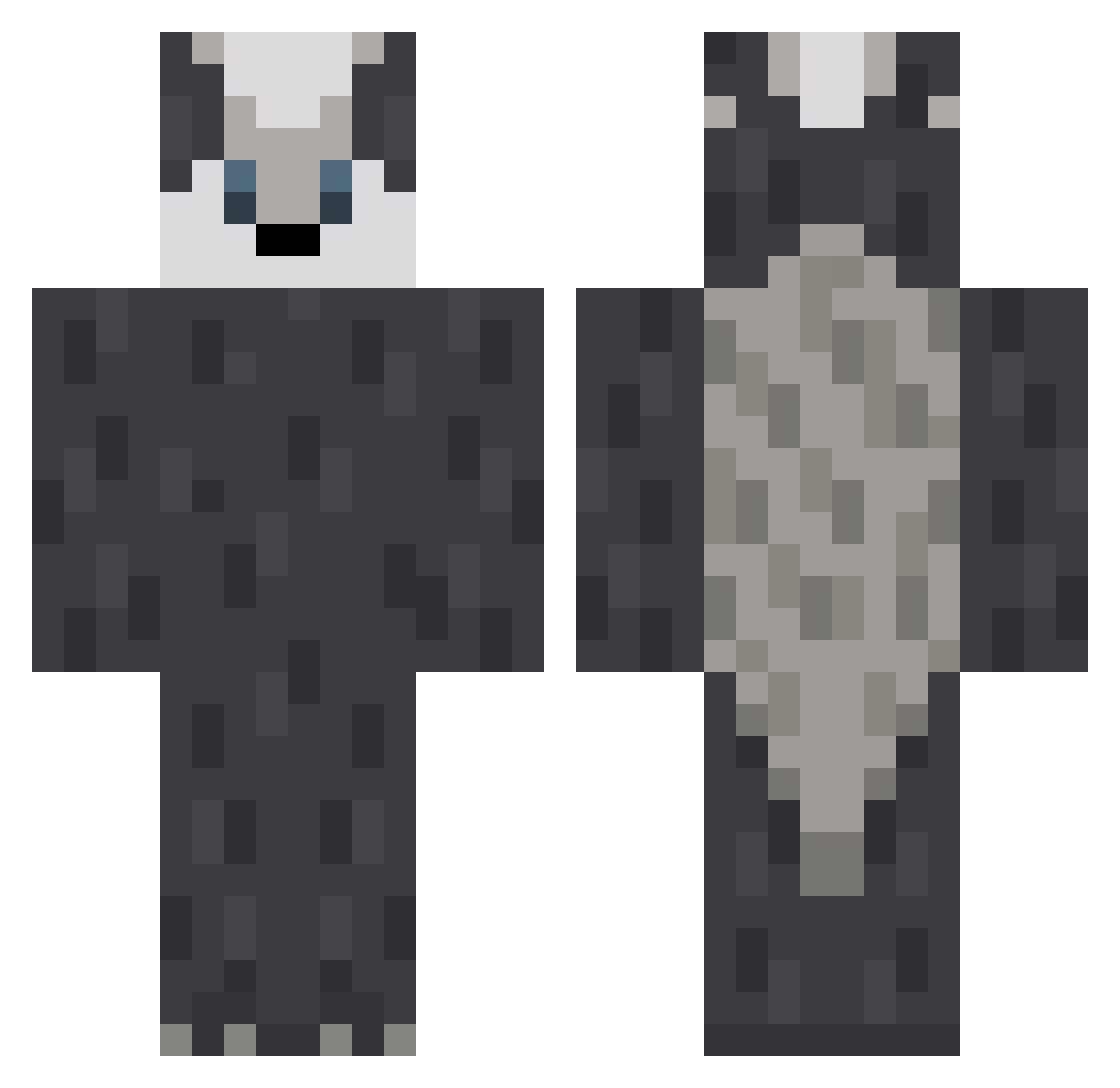 LilNyxx Minecraft skin, front and back view
