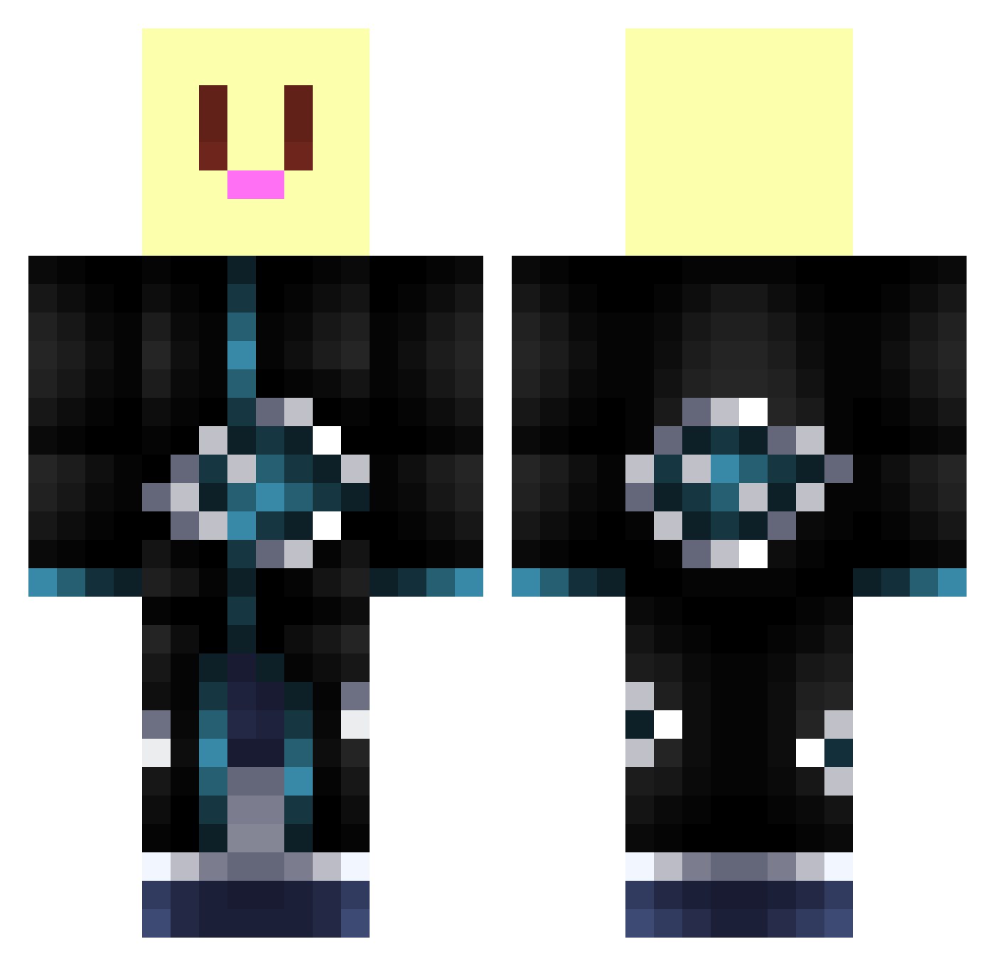 Ryu_zx Minecraft skin, front and back view