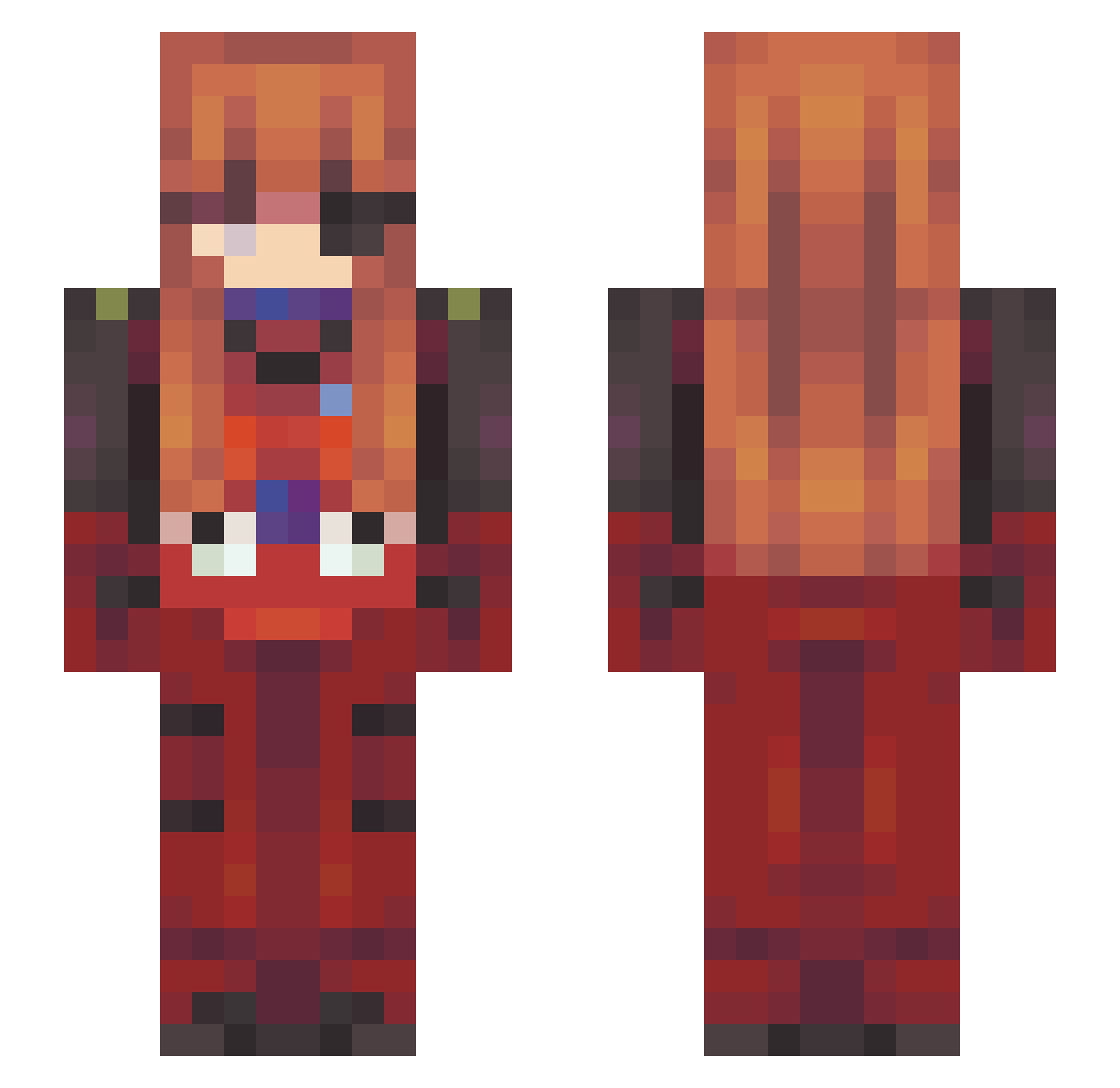 mits3ri Minecraft skin, front and back view
