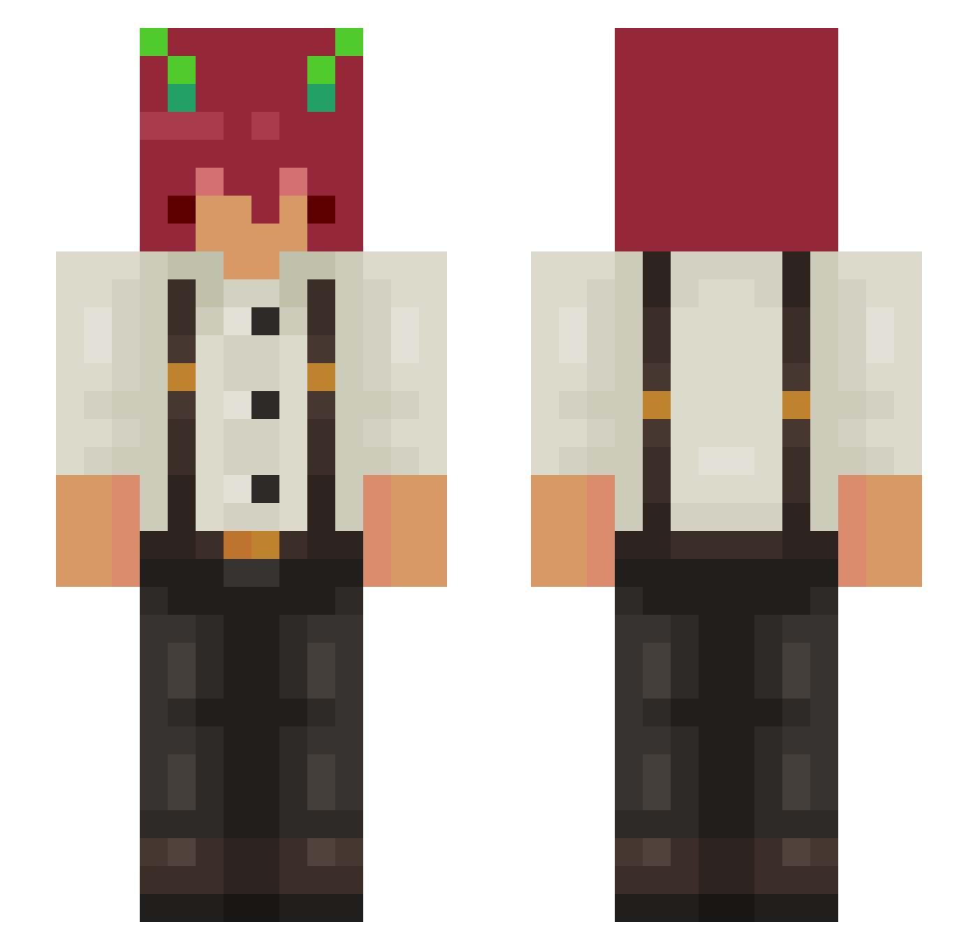 YaErzzz Minecraft skin, front and back view